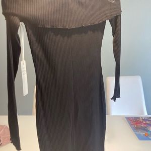 Iris Off Shoulder Ribbed Bodycon Dress